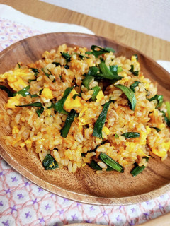 ビビンバ風♪シンプル豚ニラ炒飯-レシピのメイン写真