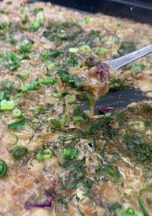 そうめんの余り薬味でもんじゃ焼!-レシピのメイン写真