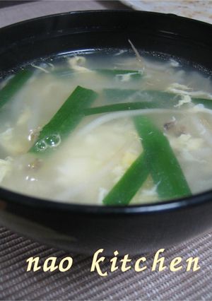 残ったニラで✿ニラともやしのたまごスープ-レシピのメイン写真