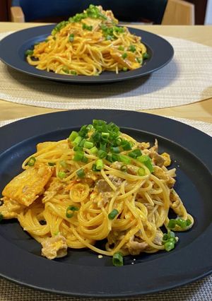 材料少なく簡単美味!キムチクリームパスタ-レシピのメイン写真