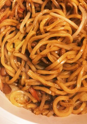 日清の太麺 納豆焼きそば 幻の手羽先風味-レシピのメイン写真