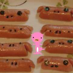 รูปของ お弁当に♪ウインナーのぶたさん。・⑪・