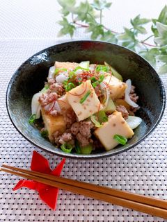簡単・節約!厚揚げと豚ひき肉の旨塩炒め-レシピのメイン写真