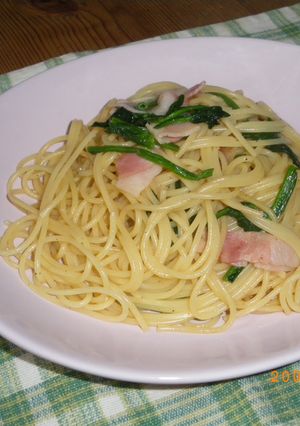 和風！ほうれん草とベーコンのパスタ-レシピのメイン写真