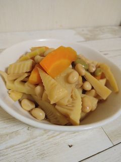 タケノコとニンジンと大豆の煮物-レシピのメイン写真
