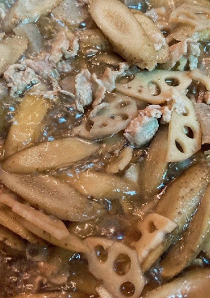 根菜とこんにゃくと豚肉の煮物-レシピのメイン写真
