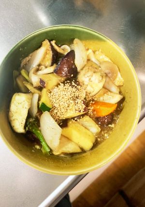 根菜茄子肉無オイさっぱり煮味温野菜サラダ-レシピのメイン写真