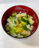 えのき 人参 小松菜 油揚げの味噌汁^^