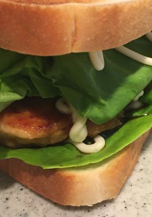 照り焼きチキンハンバーグホットサンド-レシピのメイン写真