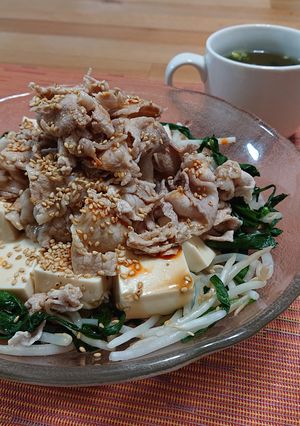 にらともやしの豚しゃぶ豆腐サラダ-レシピのメイン写真