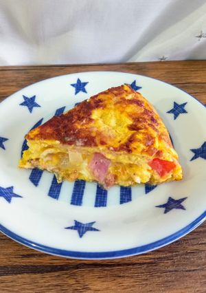 新玉ねぎ&ベーコンのスペイン風オムレツ♪-レシピのメイン写真