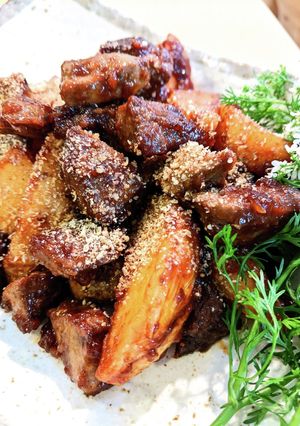 レバーとポテトの揚げ煮（甘味噌味）-レシピのメイン写真