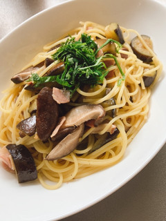 シンプルに椎茸とナスのバター醤油パスタ-レシピのメイン写真