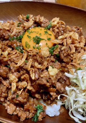 調味料3つのBBQソース挽き肉ライス-レシピのメイン写真