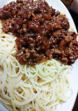 ナチョス入りミートソーススパゲッティ-レシピのメイン写真