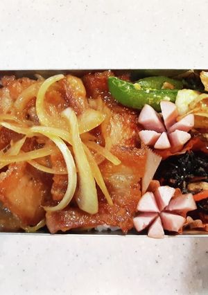 高校生弁当覚え書き13しょうが焼き弁当-レシピのメイン写真
