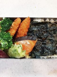 高校生弁当覚え書き15のり弁焼き鮭フライ-レシピのメイン写真
