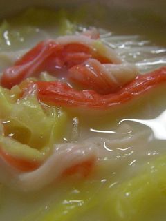 白菜とカニカマの豆乳スープ-レシピのメイン写真