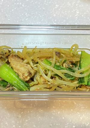 簡単！青梗菜とサバ缶の味噌煮風！-レシピのメイン写真