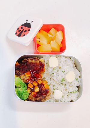 卵不使用　ハンバーグ弁当-レシピのメイン写真