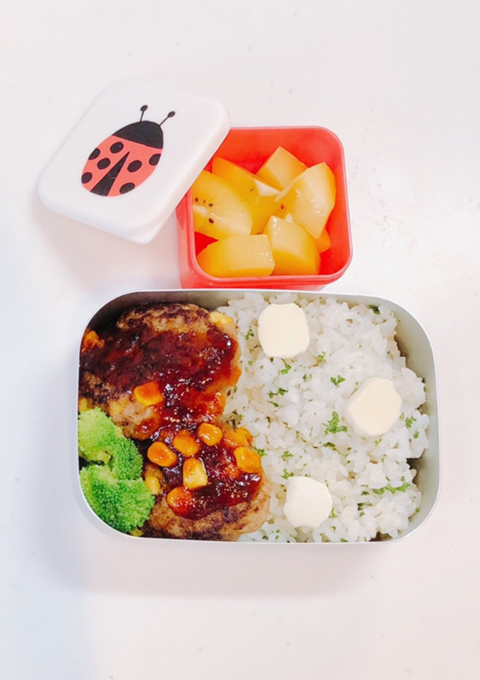 卵不使用　ハンバーグ弁当-レシピのメイン写真