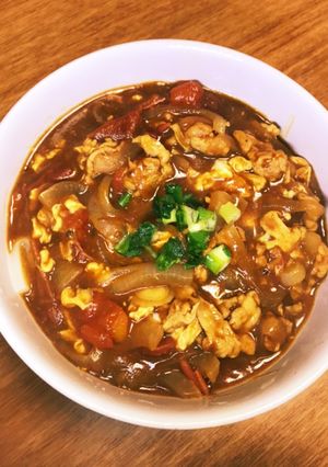 ハリッサとま玉カレーうどん-レシピのメイン写真