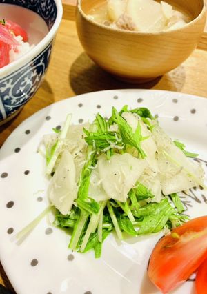 給食再現　カブ・水菜・じゃこの和え物-レシピのメイン写真