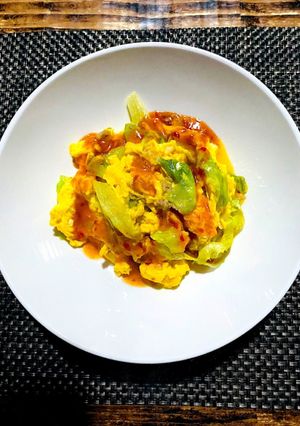 ふわふわ卵とレタスのチリソース-レシピのメイン写真