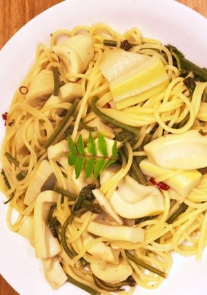 たけのことワラビのピリ辛和風パスタ-レシピのメイン写真