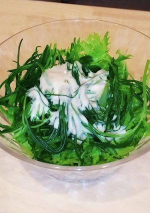 おかひじきのとわさび菜のサラダ-レシピのメイン写真