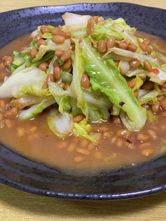 キャベツと納豆の炒め-レシピのメイン写真