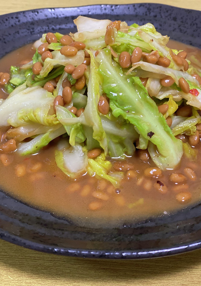 キャベツと納豆の炒め-レシピのメイン写真
