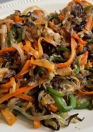 【主菜】白滝×鯖缶 和風炒め-レシピのメイン写真