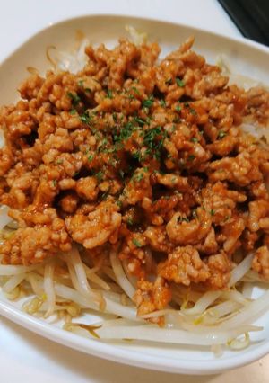 簡単!激ウマ!豚ひき肉の洋風肉味噌もやし-レシピのメイン写真