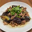 豚こま肉と茄子のオイスター炒め
