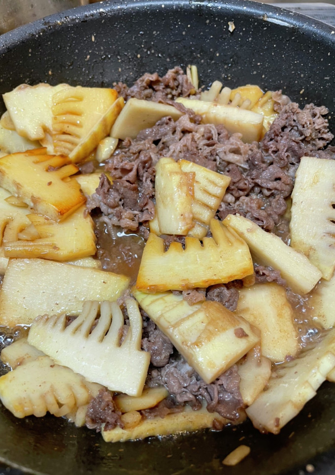 ははつゆとごま油で筍と牛肉炒め-レシピのメイン写真