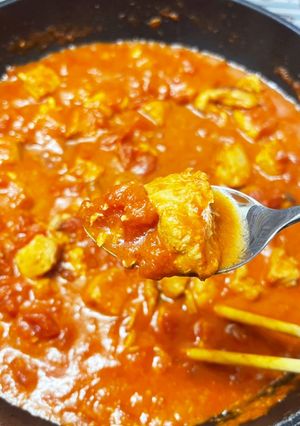鶏焼トマト煮/鶏モコ丼(5歳と大人2人)-レシピのメイン写真