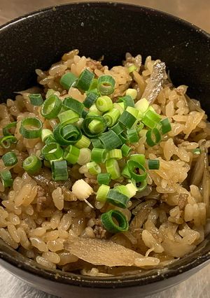 牛蒡と生姜と合挽肉の香ばし炊き込みご飯-レシピのメイン写真