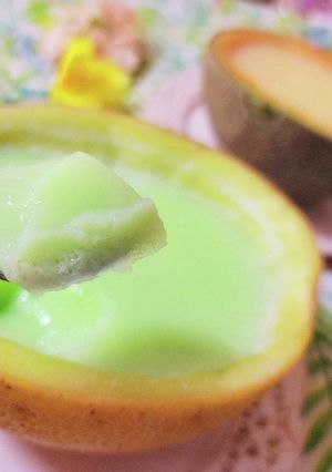 牛乳消費♪簡単まるごとメロンミルク寒天-レシピのメイン写真