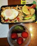 ガパオライス、ガーリックシュリンプ弁当