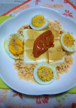 明太載せ冷や奴＋ゆで卵のタパス-レシピのメイン写真