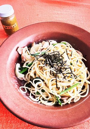 ほうれん草とベーコンの生クリームパスタ-レシピのメイン写真