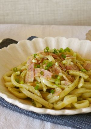 青汁カルボナーラ風うどん-レシピのメイン写真