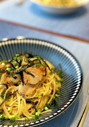 【簡単】ホタテと明太子の和風パスタ-レシピのメイン写真
