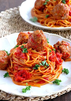 ワンパンで簡単！ミートボールパスタ-レシピのメイン写真