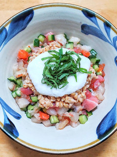 ばらちらし寿司を納豆と山芋とろろで-レシピのメイン写真