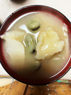 たけのことそら豆のだんご汁-レシピのメイン写真