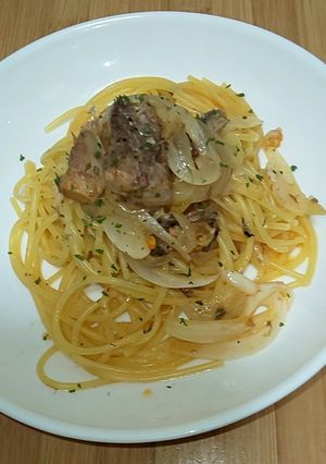 サバ缶と玉ねぎの絶品パスタ-レシピのメイン写真