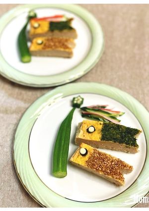 鶏ひき肉（のしどり）のこいのぼり-レシピのメイン写真