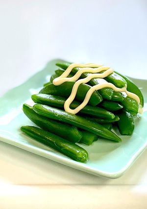 シンプルにスナップエンドウにマヨネーズ!-レシピのメイン写真